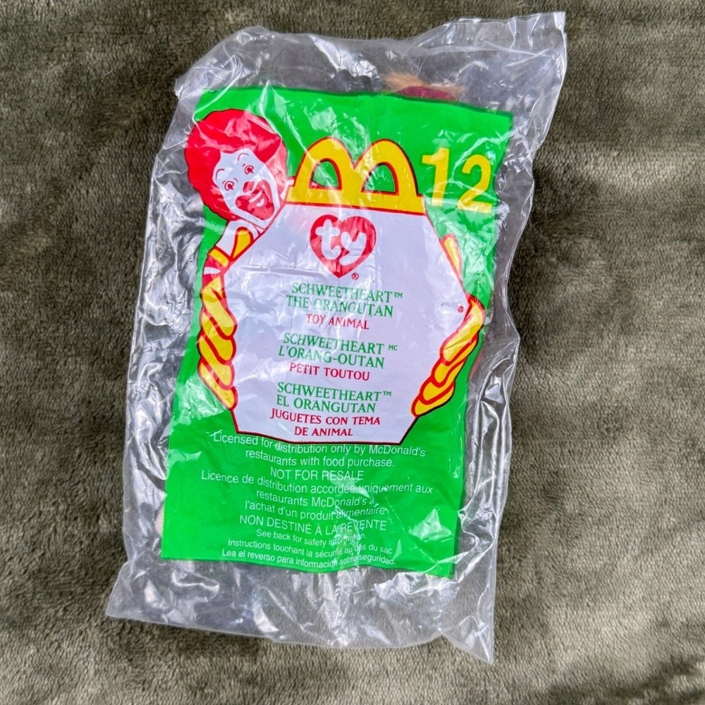 Vintage 2000 Ty McDonald's Teenie Beanie Baby Schweetheart the Orangutan #12 NIP